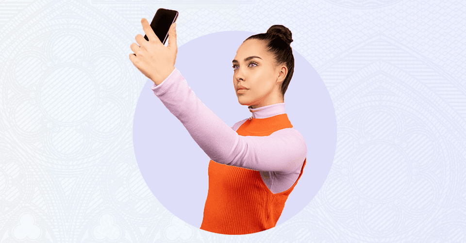 A woman taking a selfie